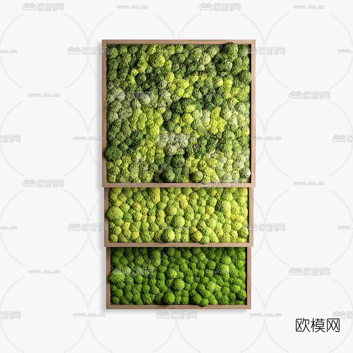 现代绿植背景墙饰3D模型