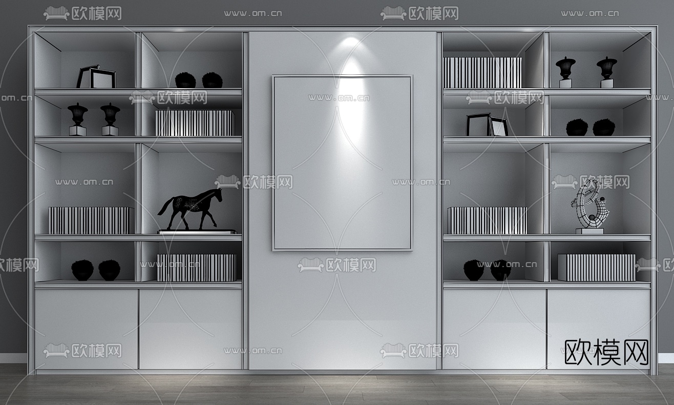 现代酒柜装饰柜3D模型