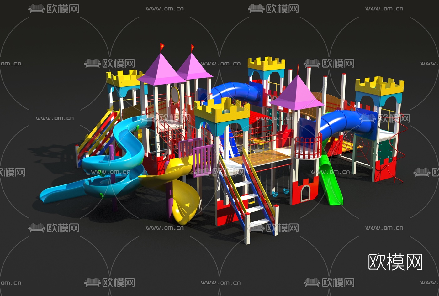 现代游乐场设备3D模型-免费3dmax模型库-欧模网