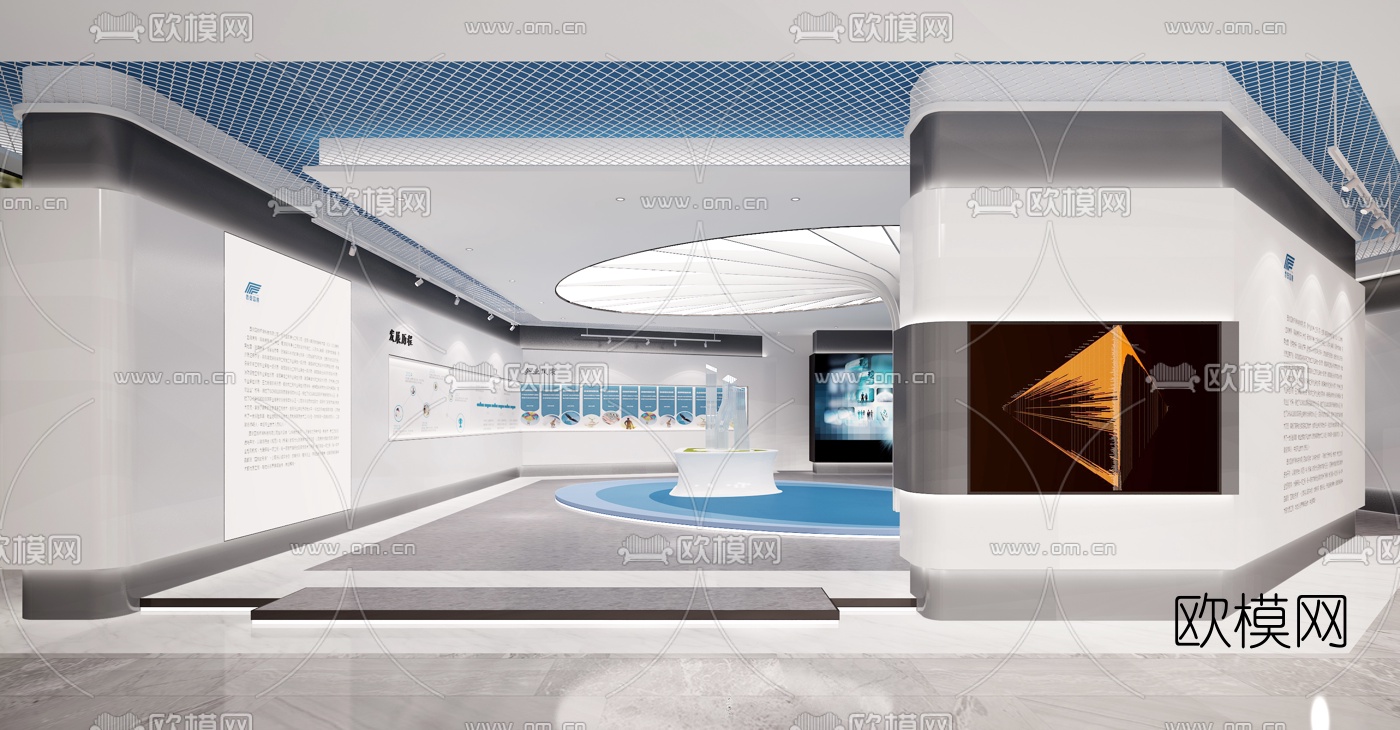 现代展厅3d模型-免费3dmax模型库-欧模网