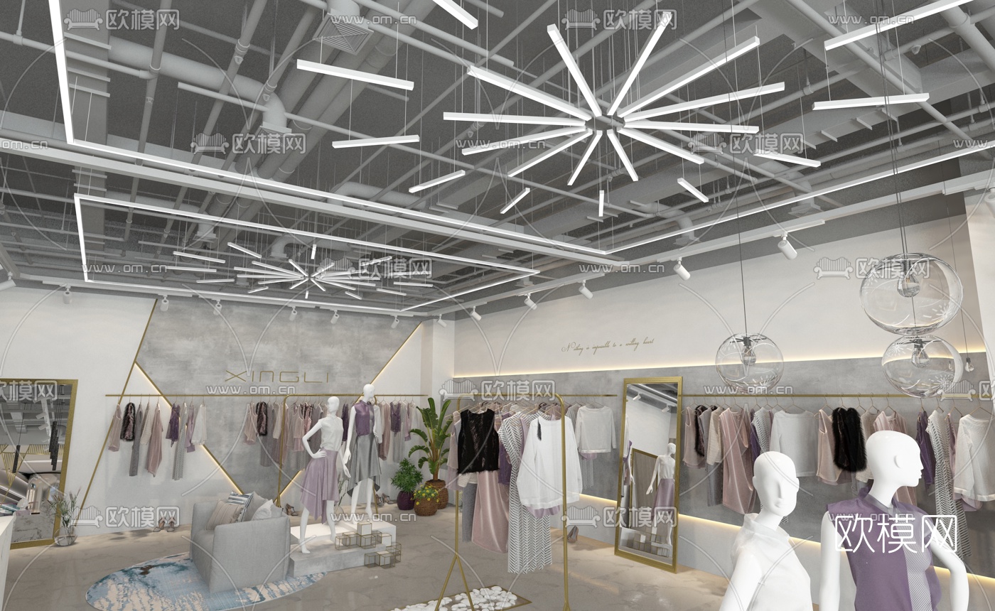 现代服装店3d模型