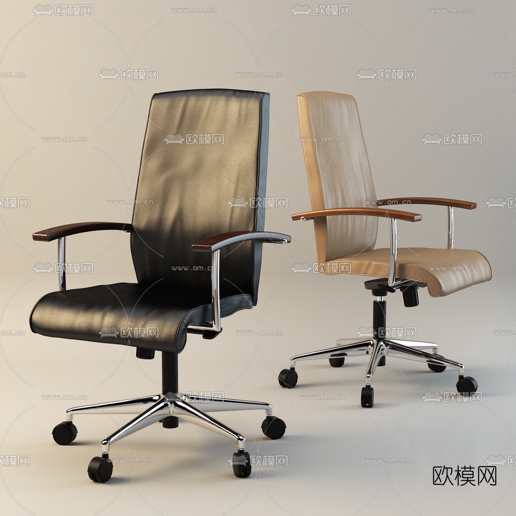 波兰 profim现代皮革办公椅组合3d模型