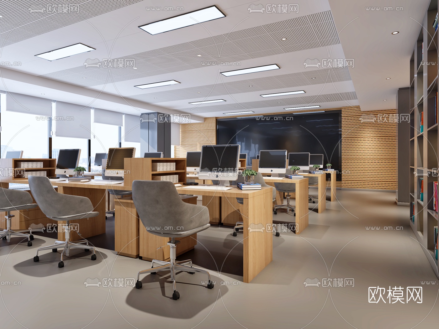 现代综合办公区3d模型