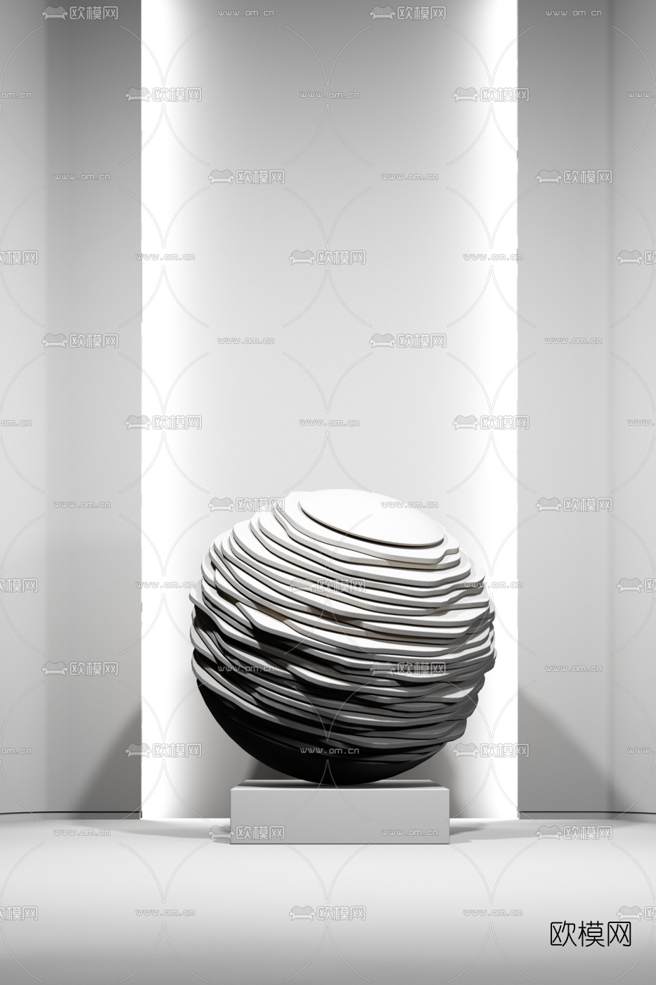 现代木雕3d模型下载（渲染图2）