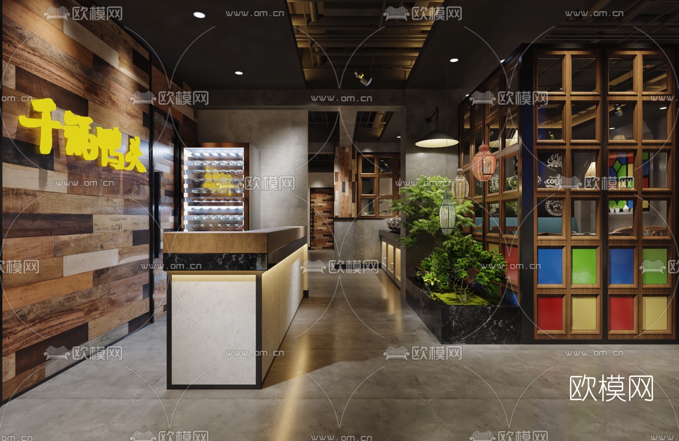 欧式休闲西餐厅3D模型