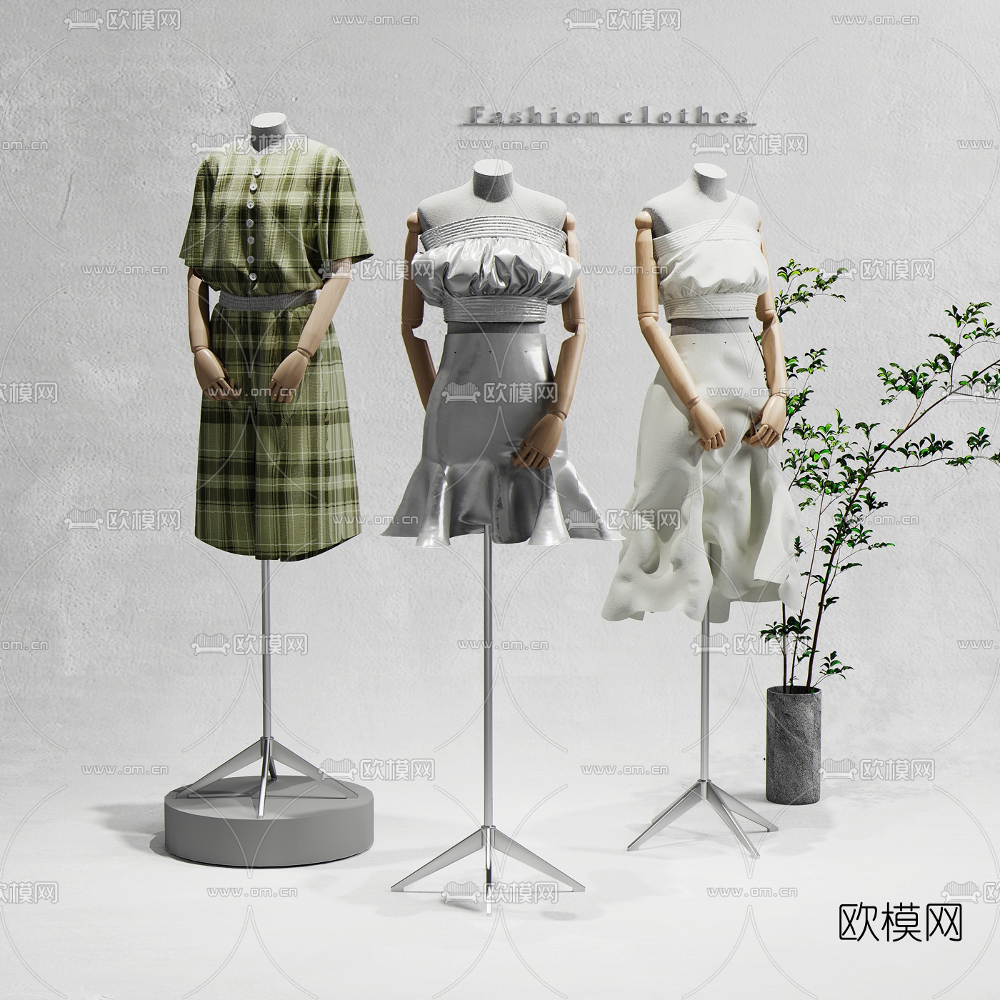 现代服装模特3d模型