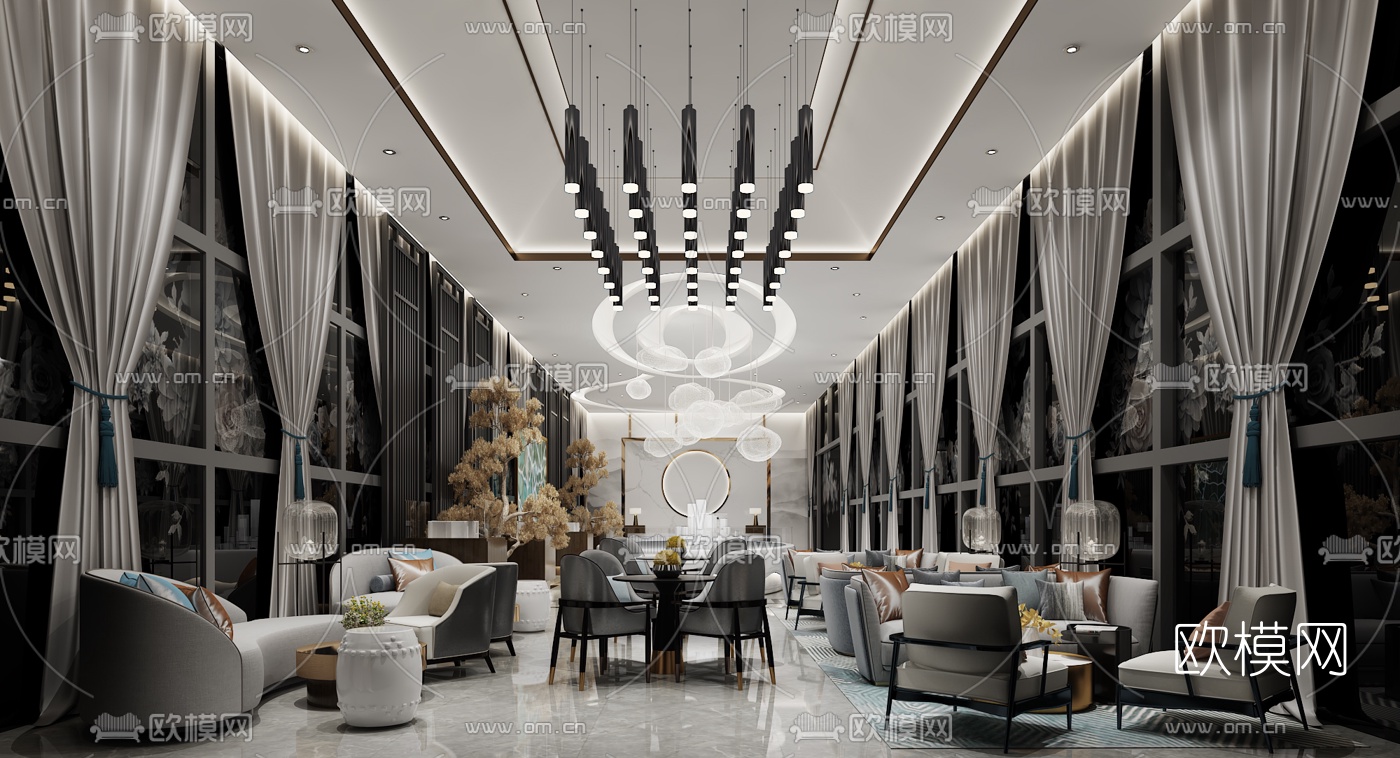 现代商业售楼处3d模型下载
