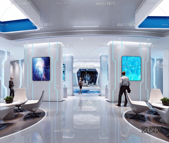 现代售楼展厅3d模型下载