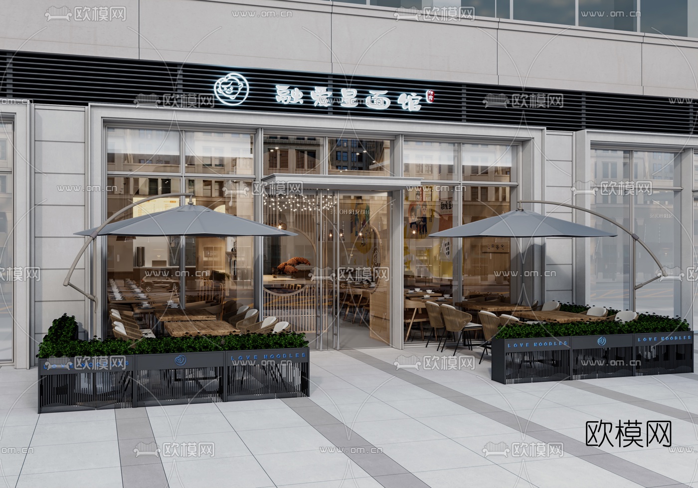 现代面馆快餐厅3d模型下载（渲染图3）