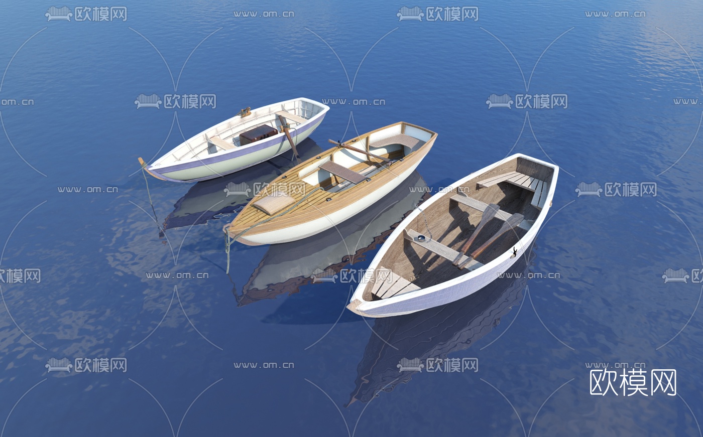 现代木小船3D模型下载