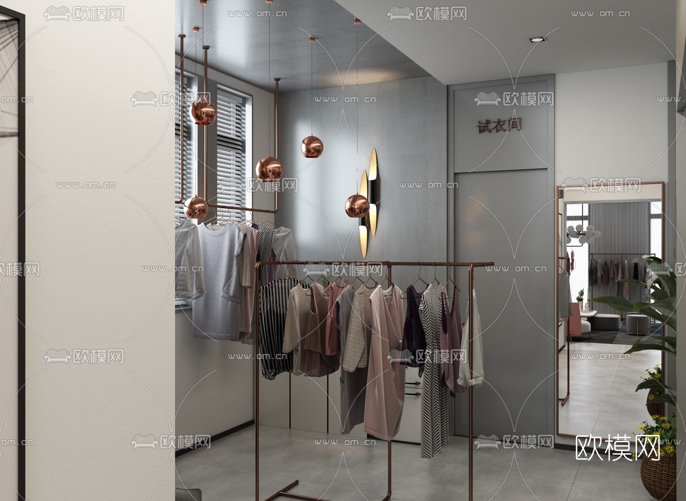 现代服装店3d模型