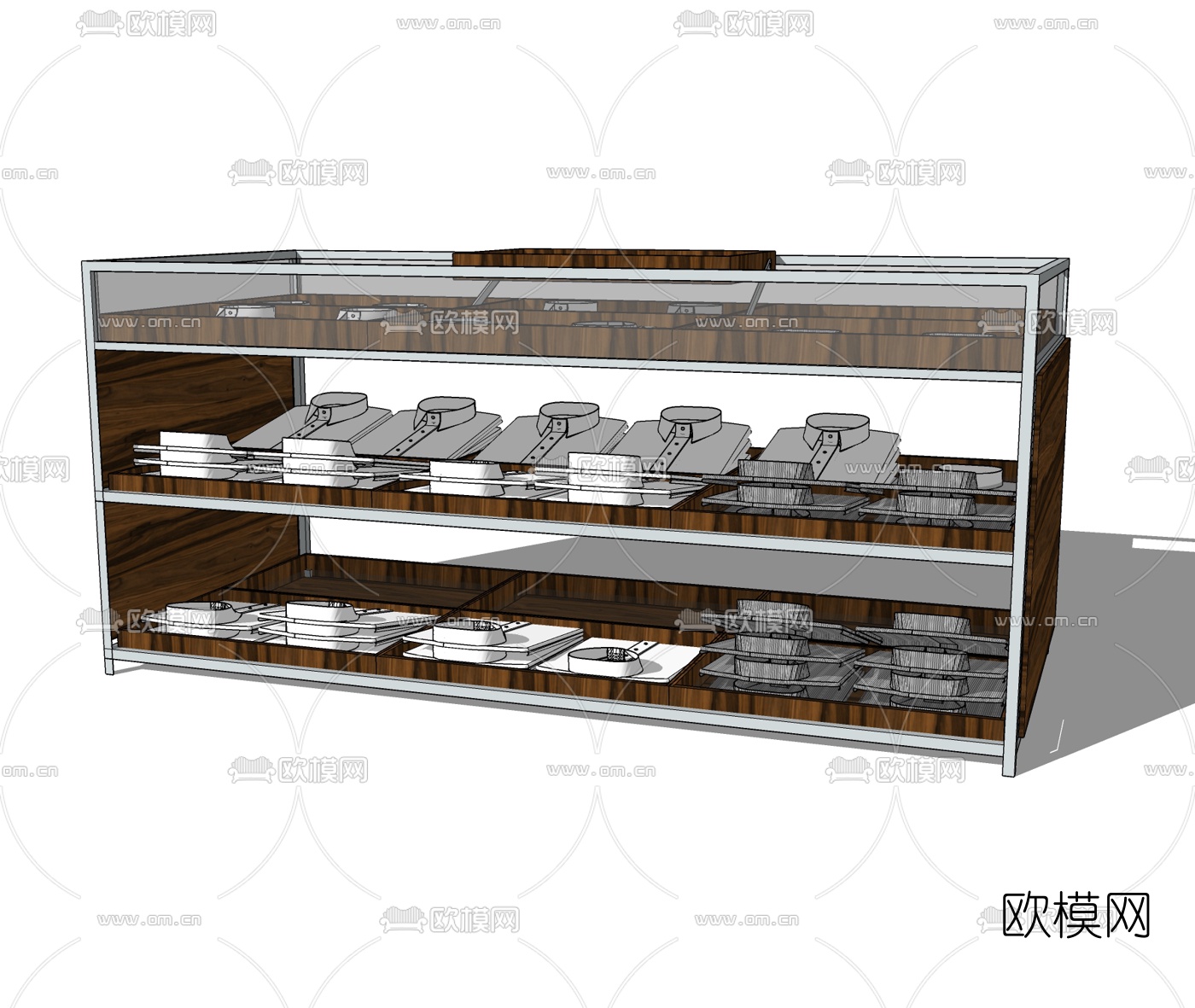 现代衬衣展柜免费su模型下载