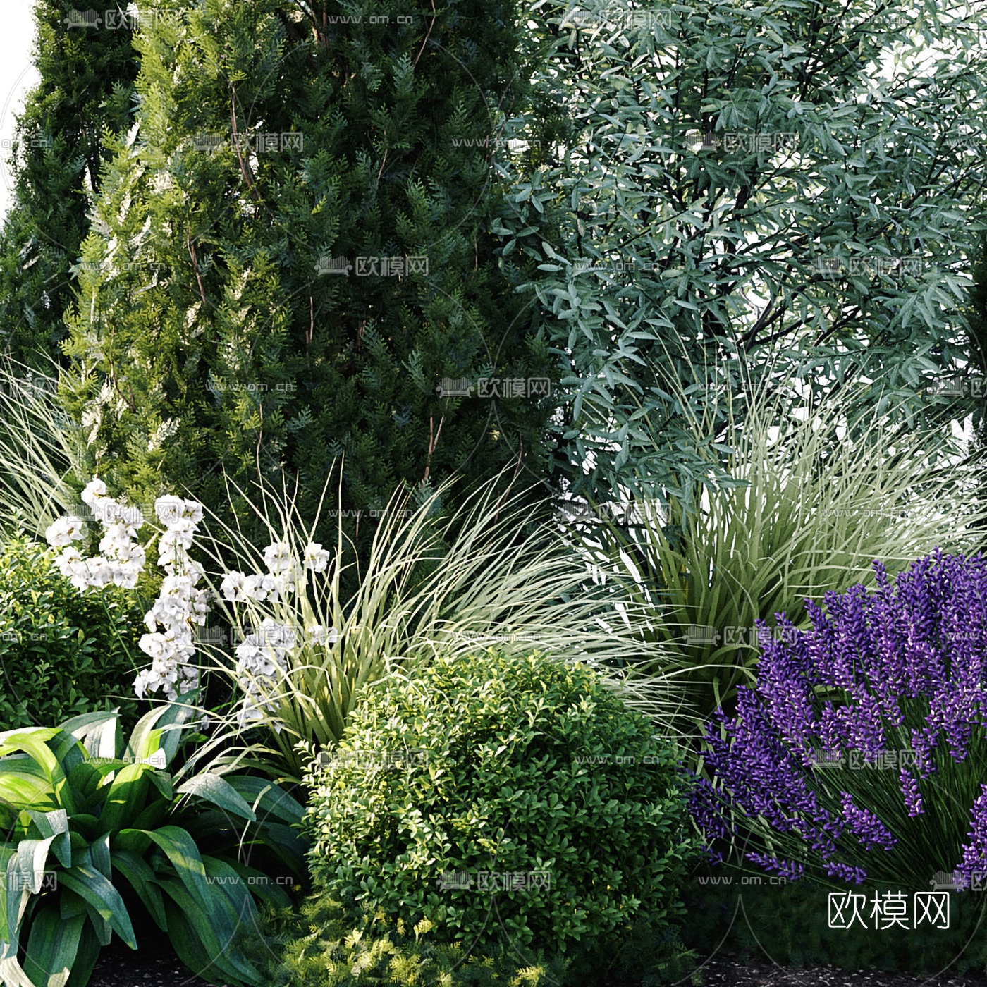 现代绿植灌木花丛3d模型下载（渲染图3）