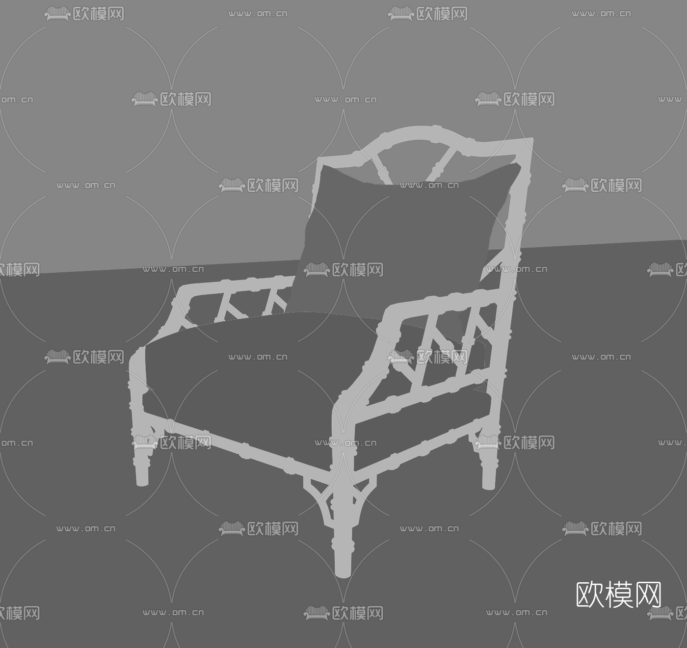 现代布艺休闲椅3d模型