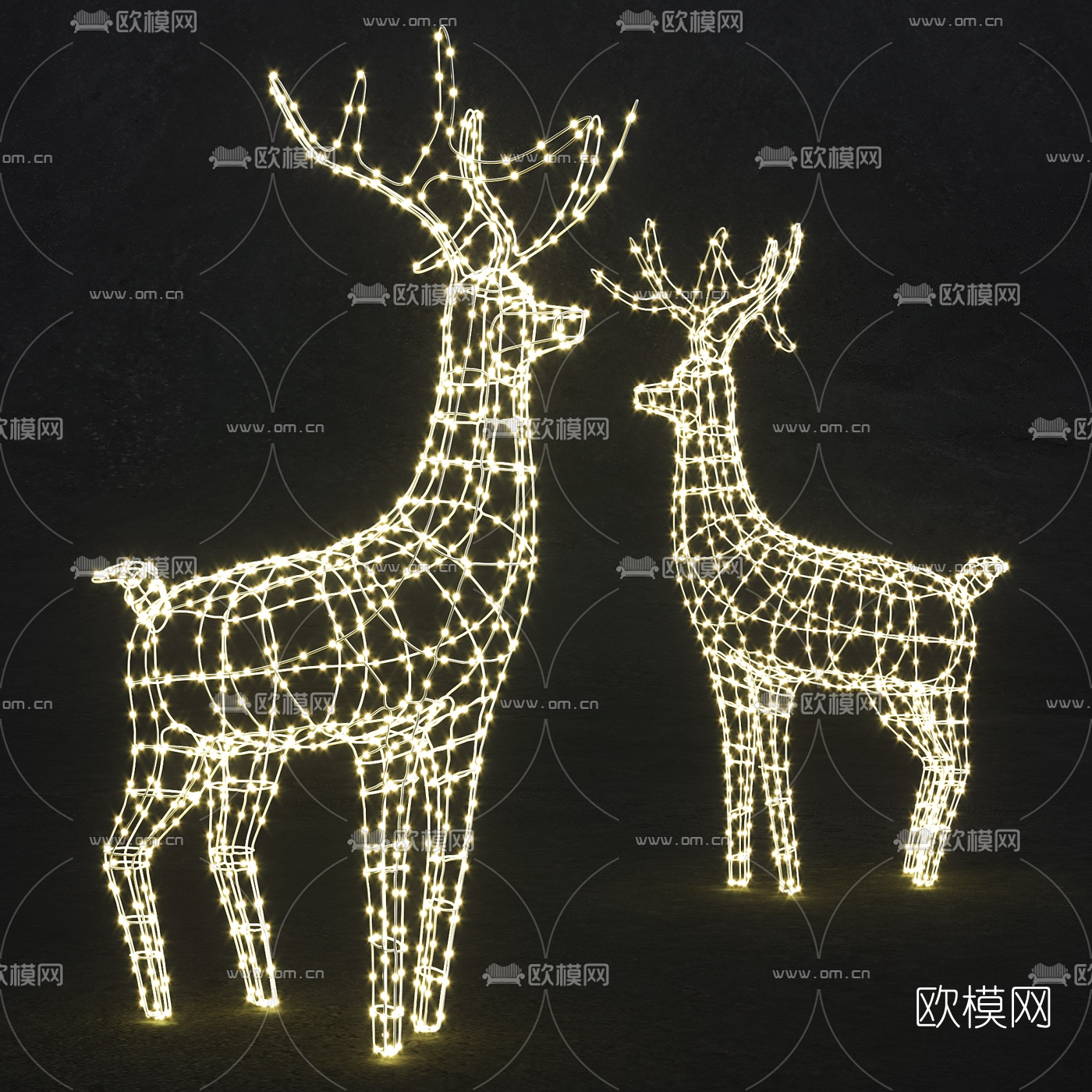 现代小鹿造型装饰灯3d模型