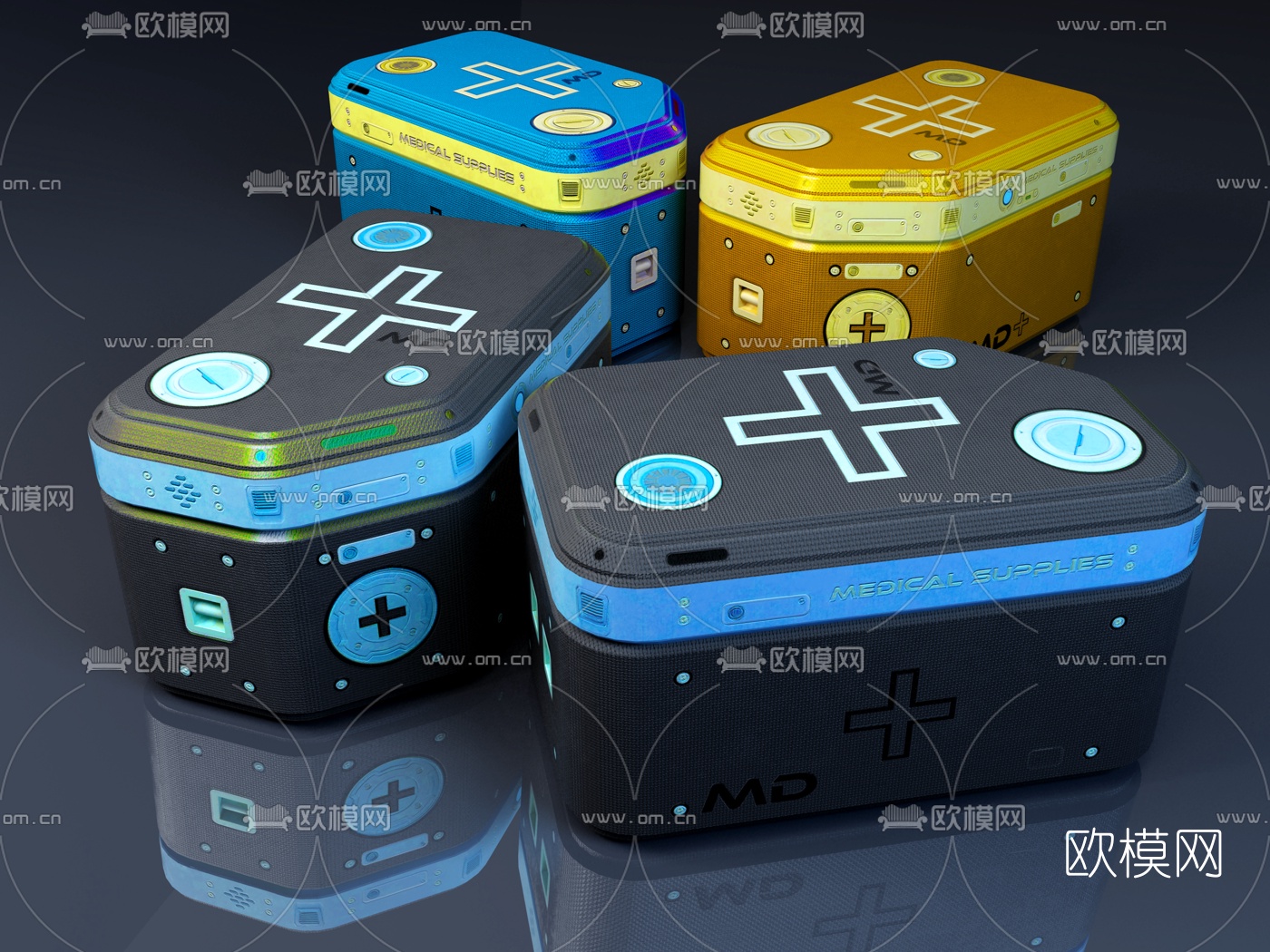 现代科幻医药箱3d模型下载