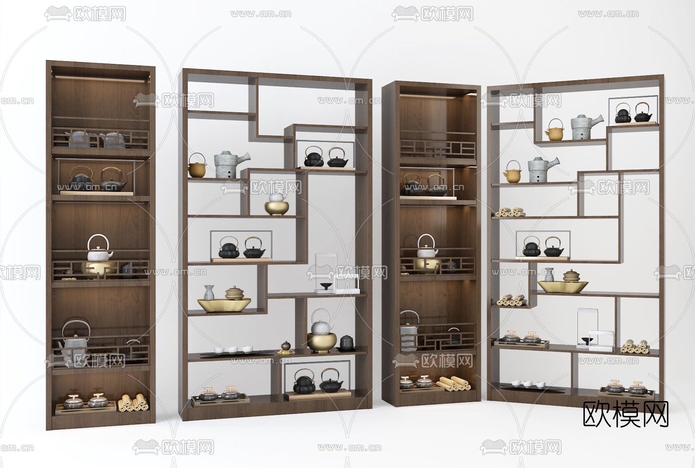 中式实木装饰架3d模型