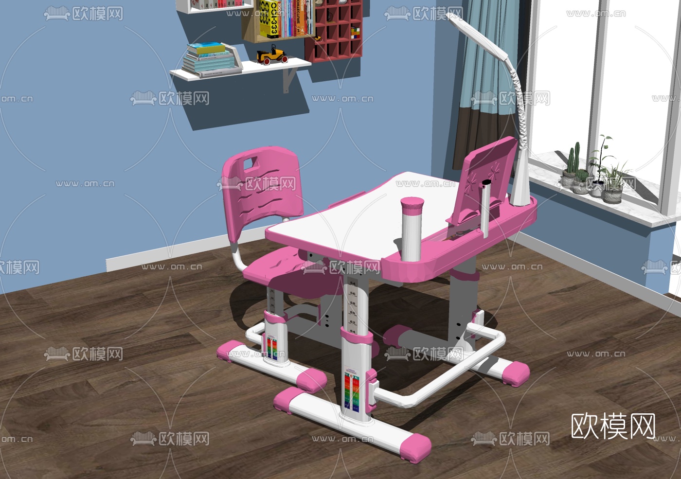 现代儿童书桌椅组合下载