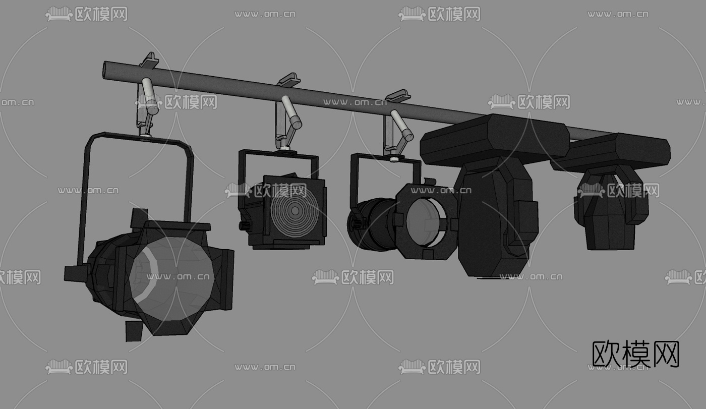 现代射灯舞台灯免费su模型下载（渲染图2）