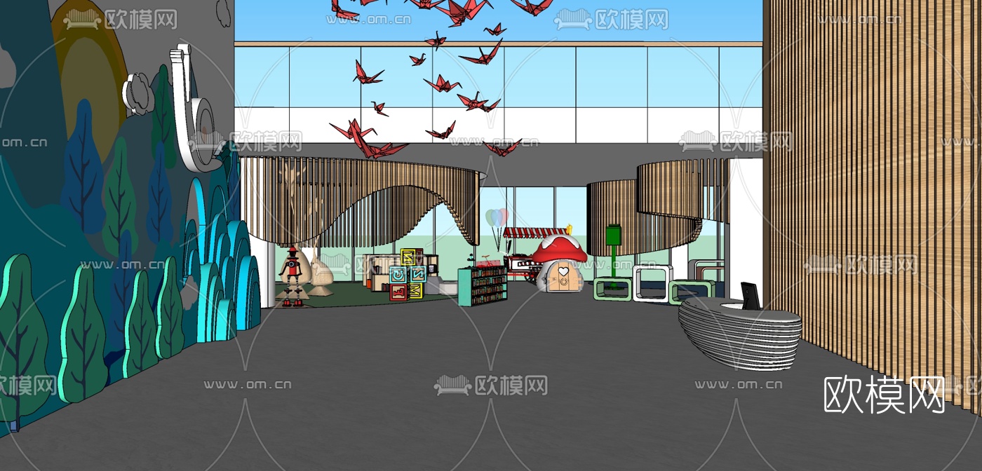 现代儿童成长主题乐园su模型下载（渲染图4）
