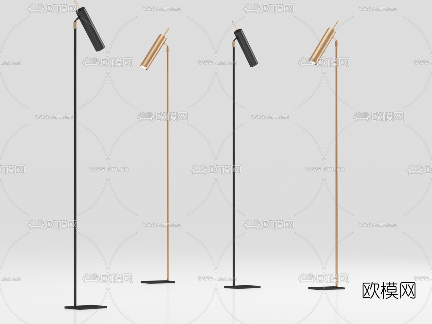 现代金属落地灯3d模型下载