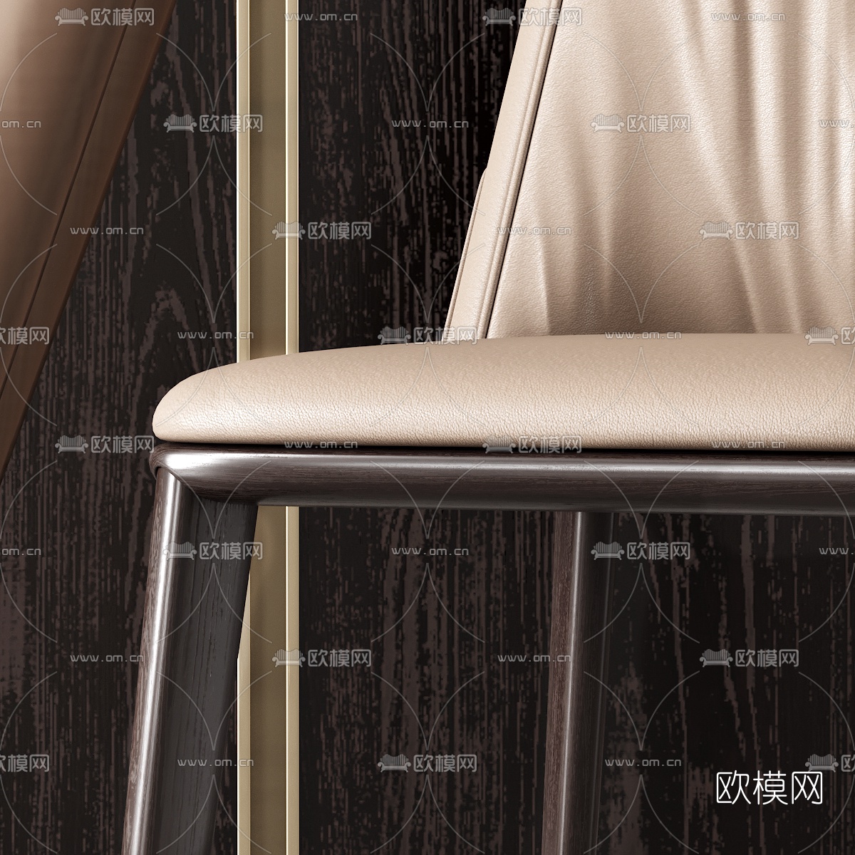 意大利CATTELANITALIA品牌 现代金属玻璃餐桌椅组合3D模型