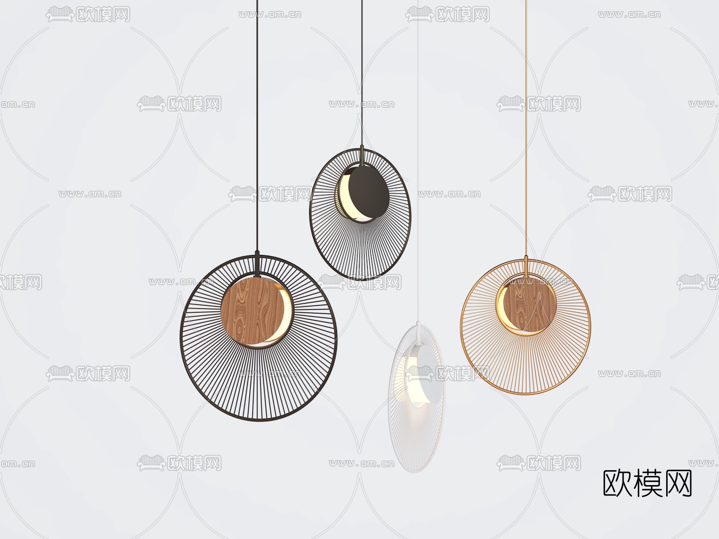 工业风铁艺吊灯3d模型