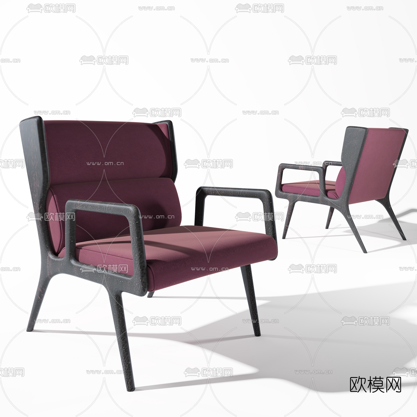 现代布艺扶手椅3d模型