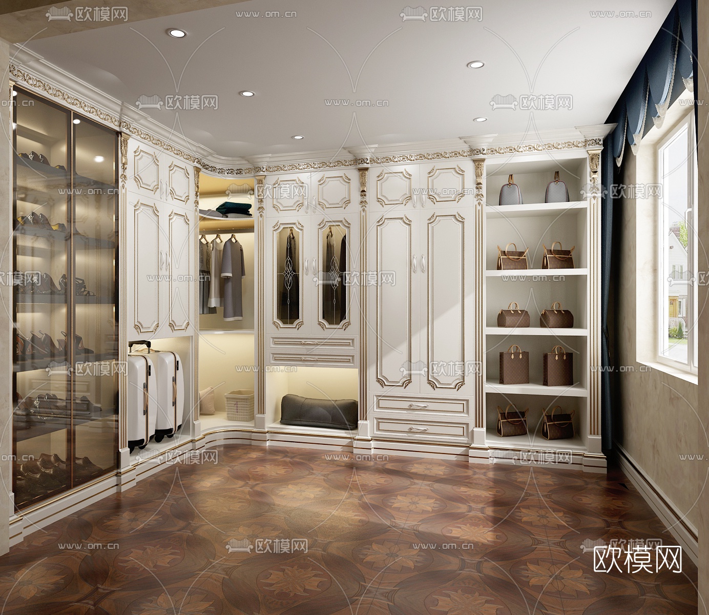 欧式衣帽间3d模型下载
