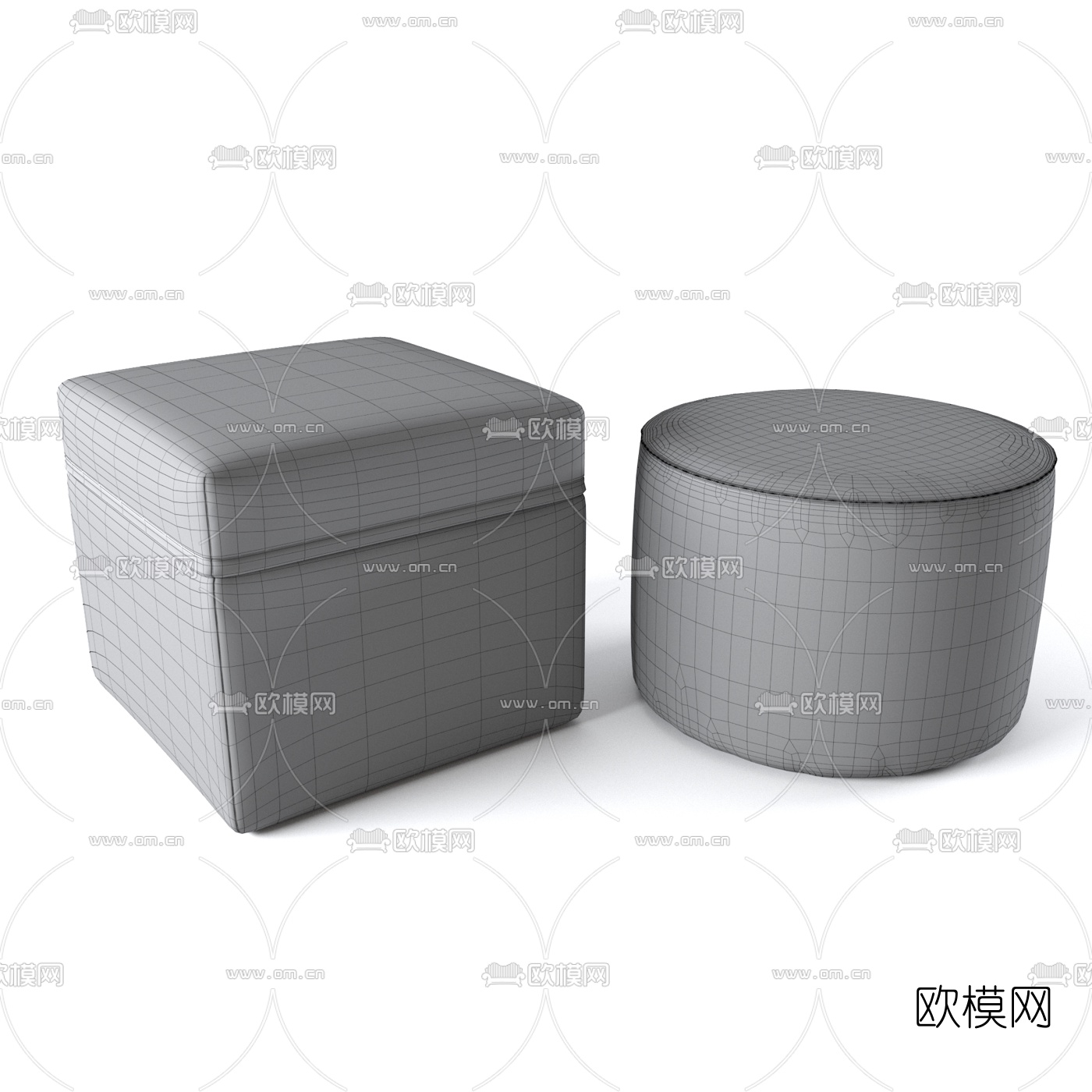 现代布艺沙发凳3d模型