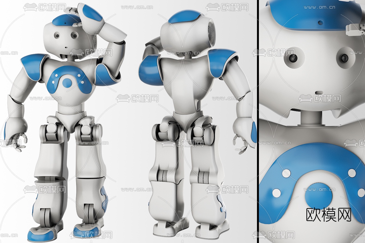 现代智能机器人服务生3D模型