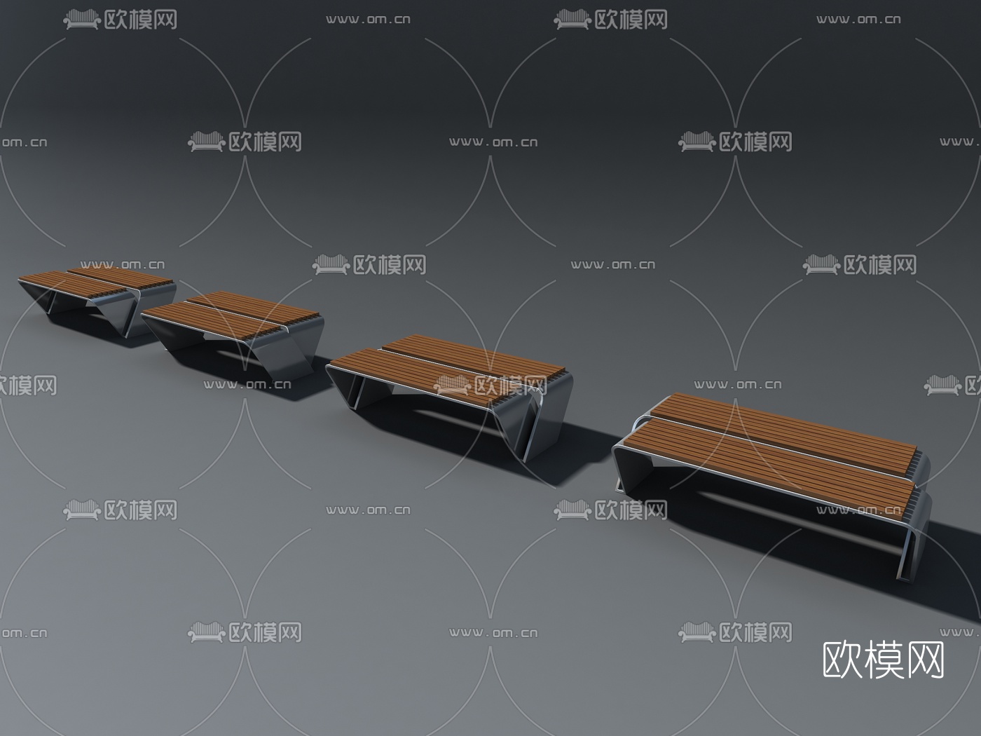 现代公用椅公园椅3d模型
