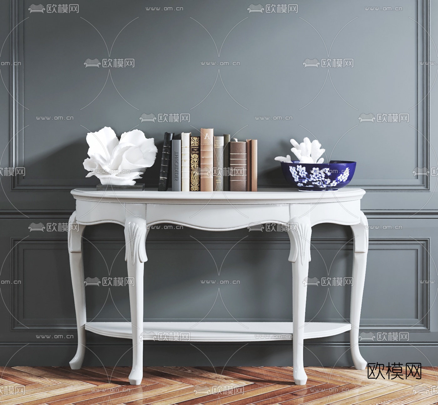 欧式实木端景台3d模型下载
