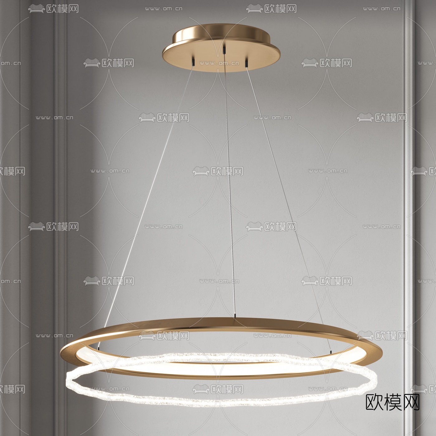 现代金属圆环吊灯3d模型下载_ID10113667_3dmax免费模型-欧模网