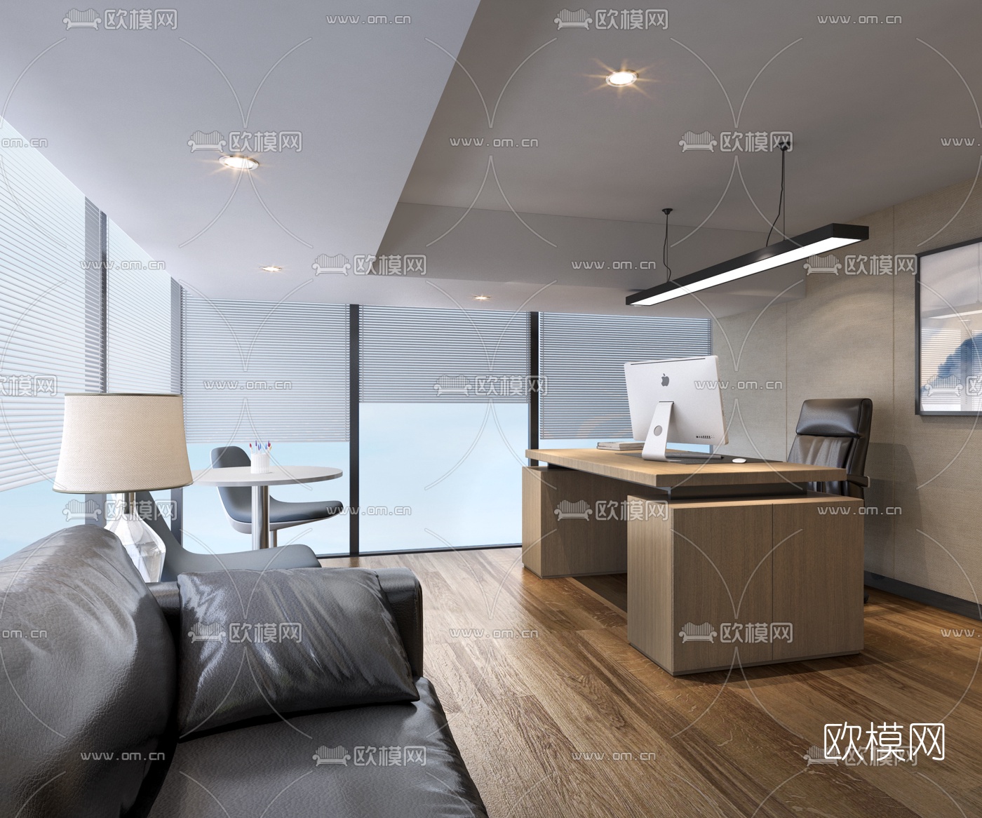 现代总经理办公室3d模型