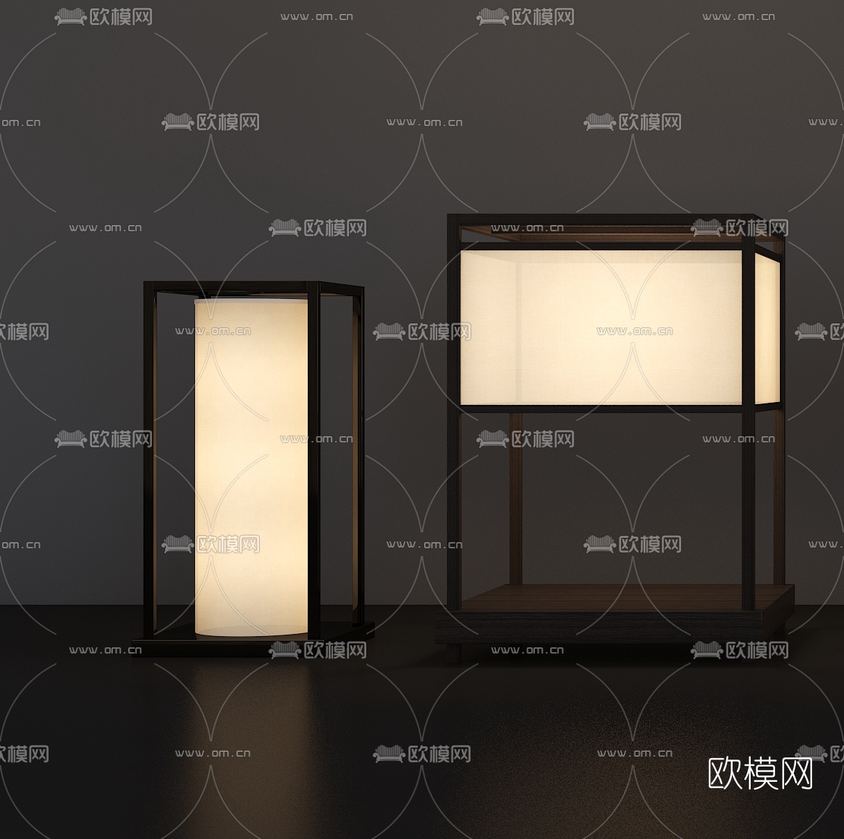 新中式台灯3d模型