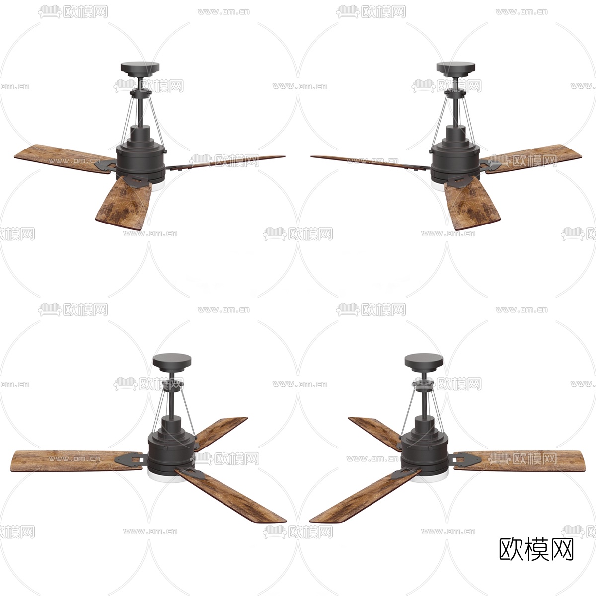 工业风吊扇风扇3d模型下载