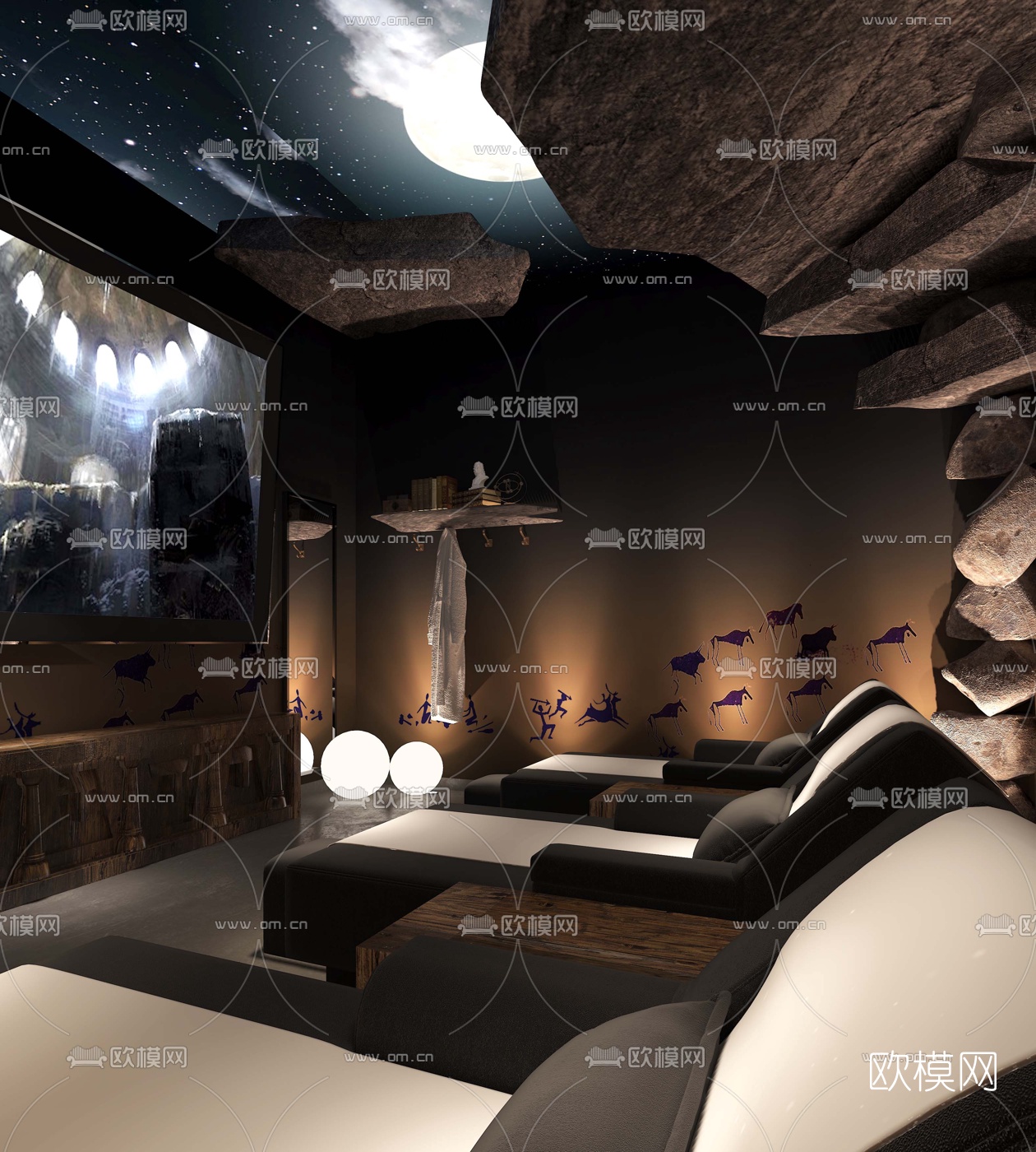 自然风沐足包房3d模型