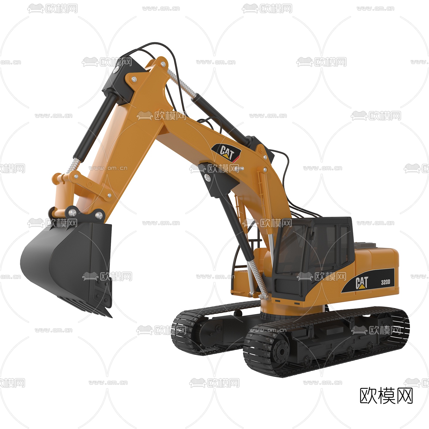 现代工程车挖掘机车辆3D模型