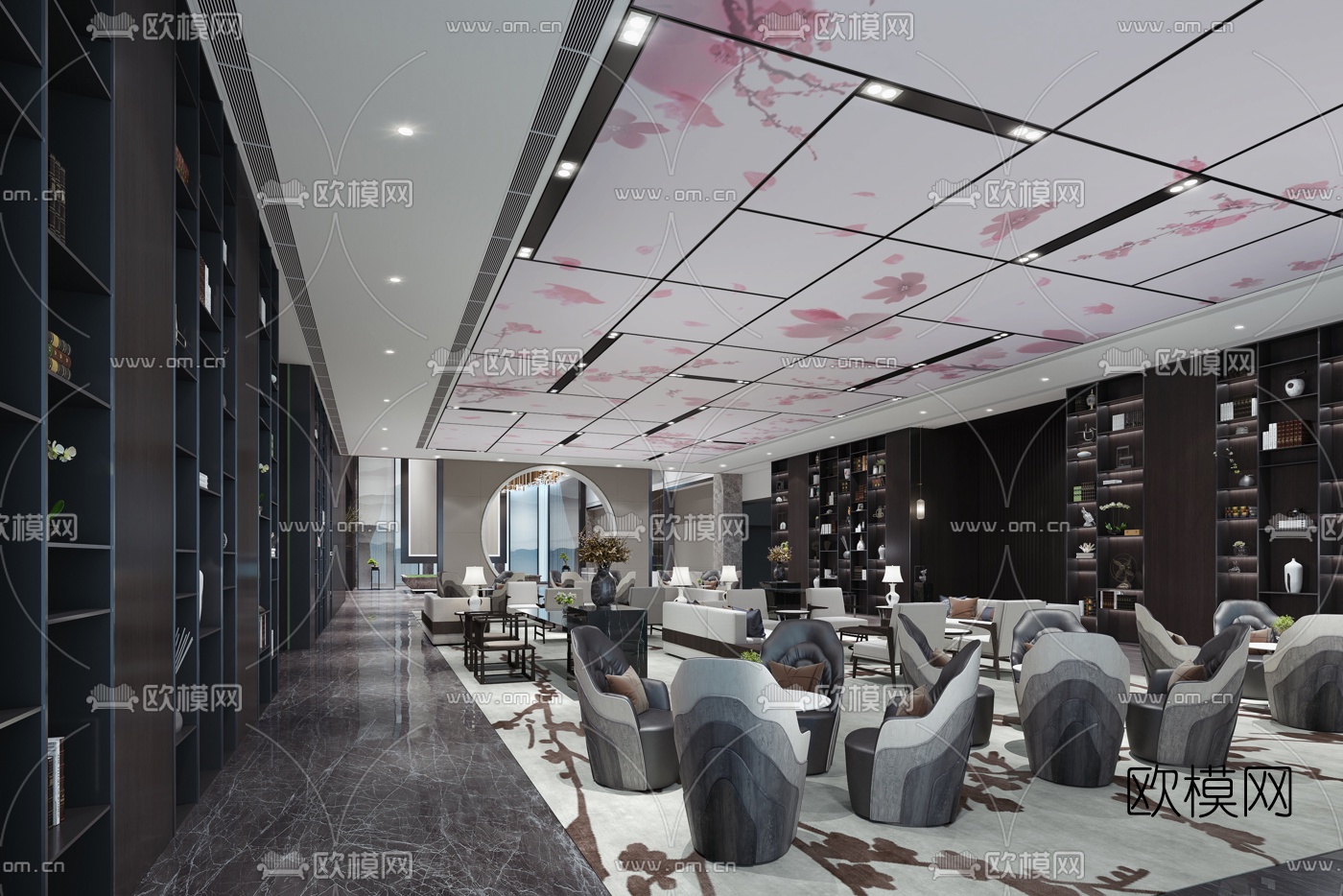 伊派设计 中式售楼处洽谈区3d模型