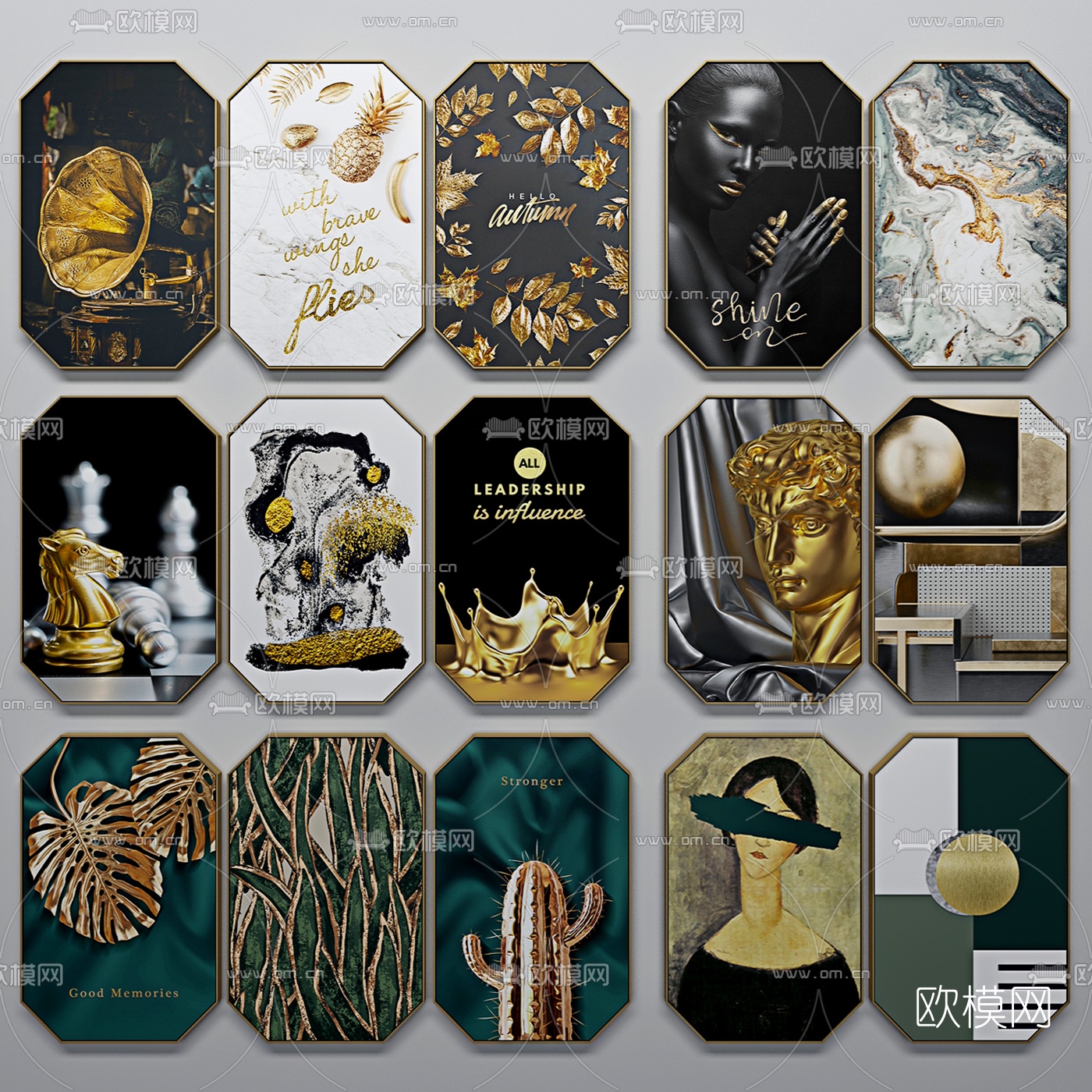 后现代装饰画挂画组合3d模型下载