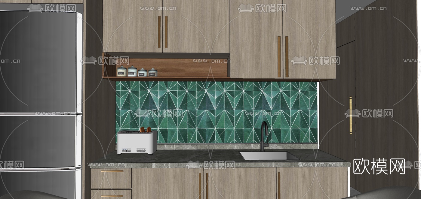 现代轻奢客餐厅su模型下载（渲染图18）