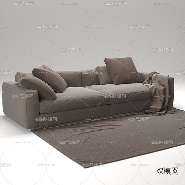 现代布艺双人沙发3d模型
