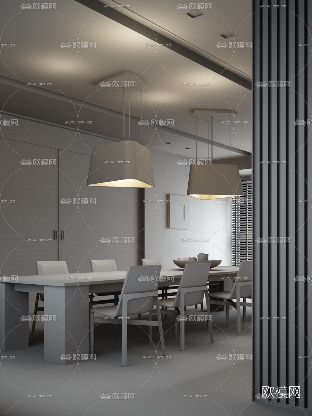 唐忠汉 现代餐厅3d模型