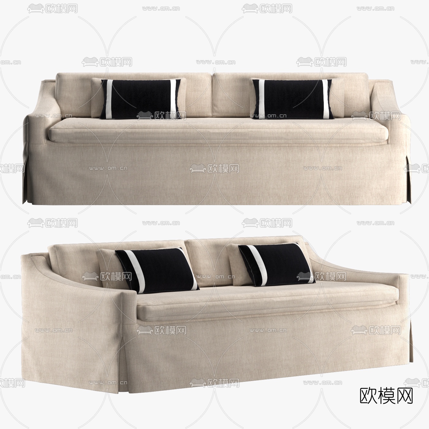 美式双人沙发3d模型