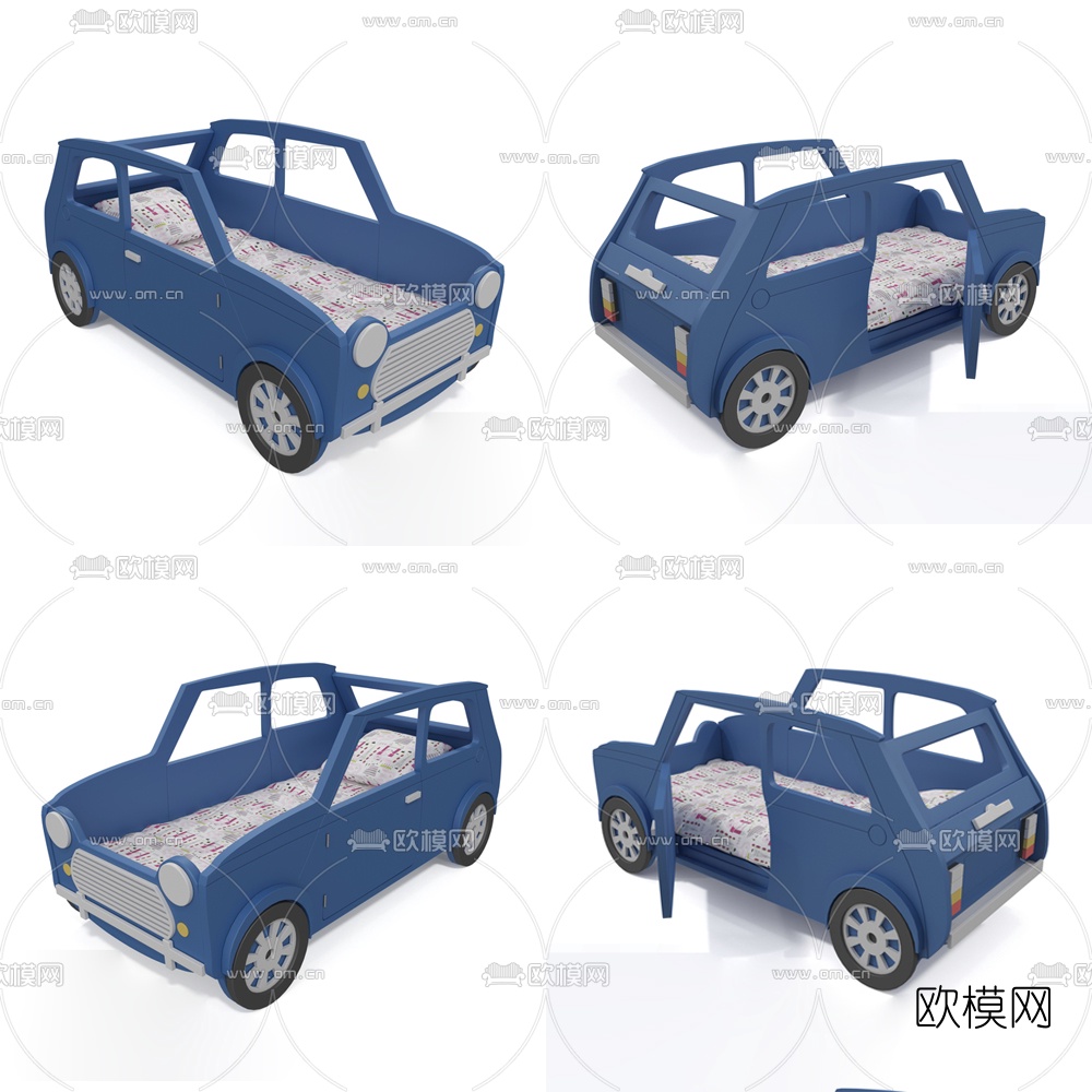 现代创意汽车造型儿童床3d模型下载