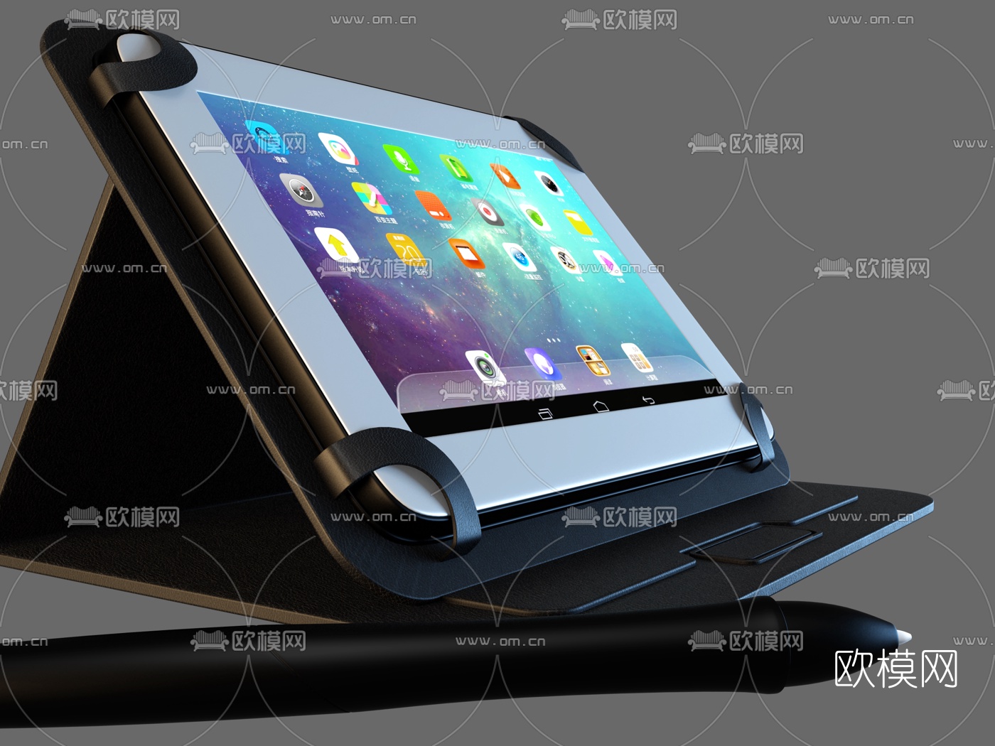 现代平板电脑3d模型下载（渲染图2）