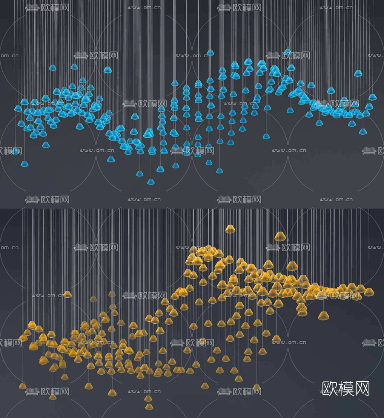 现代水晶装饰吊灯3d模型