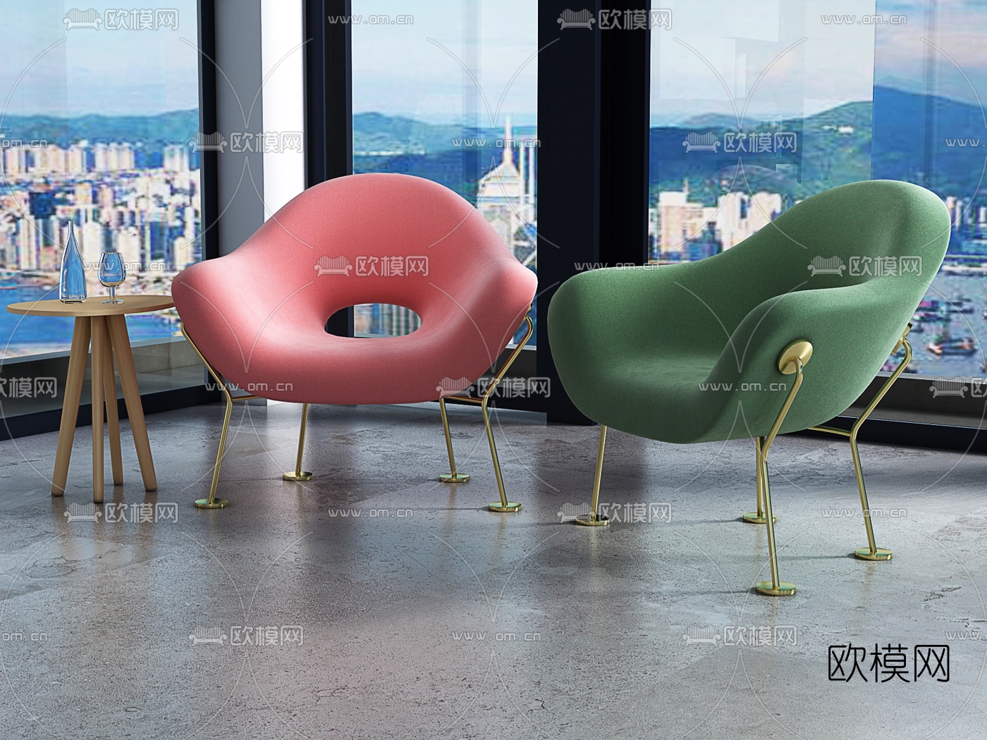 现代轻奢休闲椅3d模型