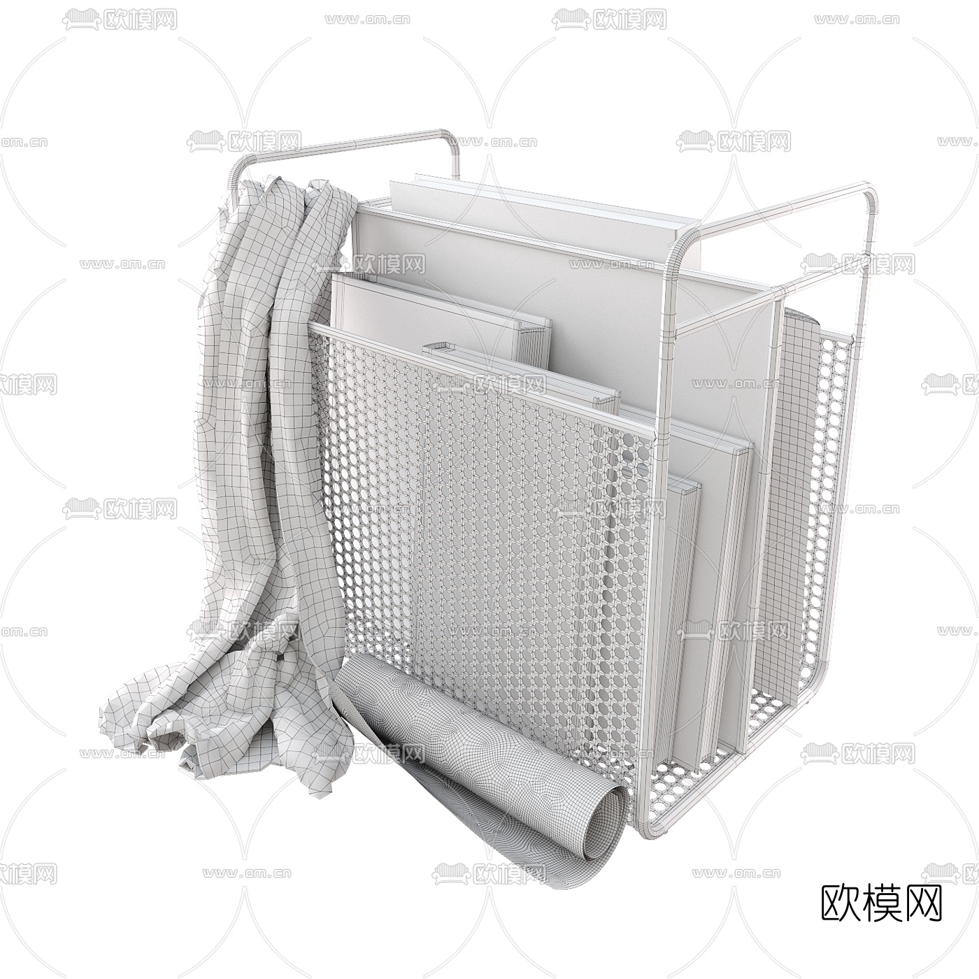 现代金属书报架3d模型